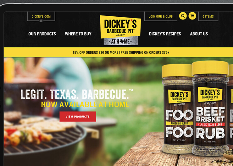 Dickeys website screenshot